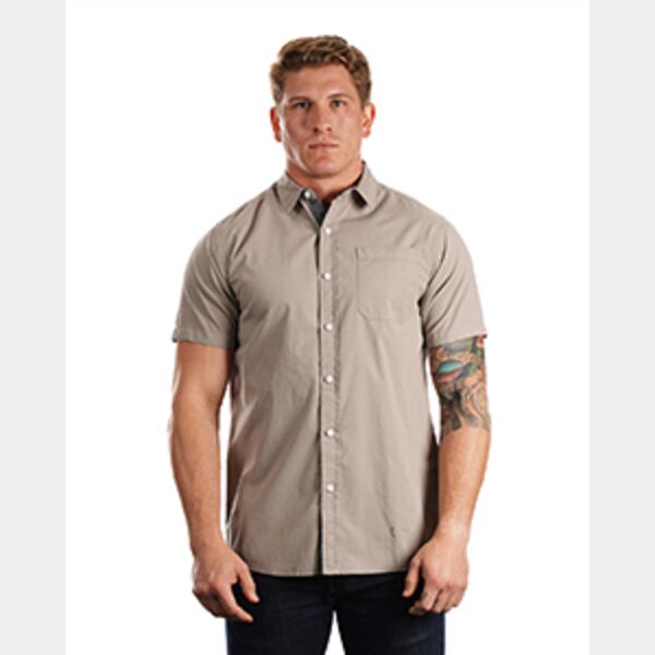 Men's Peached Poplin Short Sleeve Woven Shirt Thumbnail