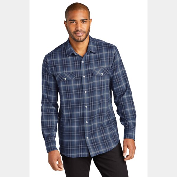 Long Sleeve Ombre Plaid Shirt Thumbnail