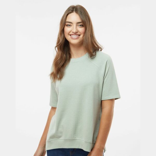 Women's French Terry Short Sleeve Crewneck Sweatshirt Thumbnail