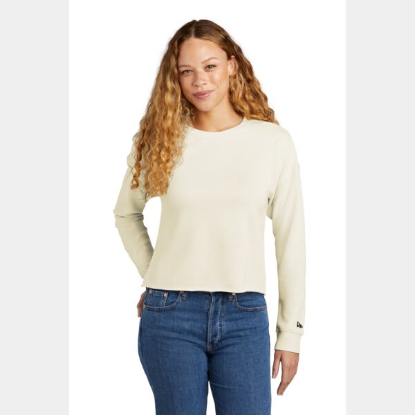 Women's Tri Blend Fleece Crop Crew Thumbnail