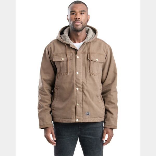 Men's Vintage Washed Sherpa-Lined Hooded Jacket Thumbnail