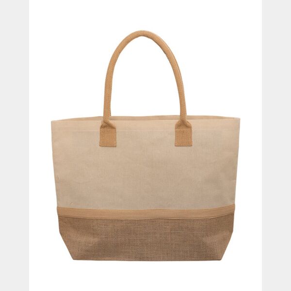 Wanderlust Laminated Jute & Canvas Tote Bag Thumbnail
