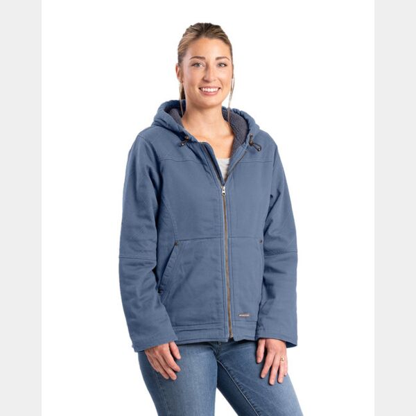 Ladies' Sherpa-Lined Twill Hooded Jacket Thumbnail