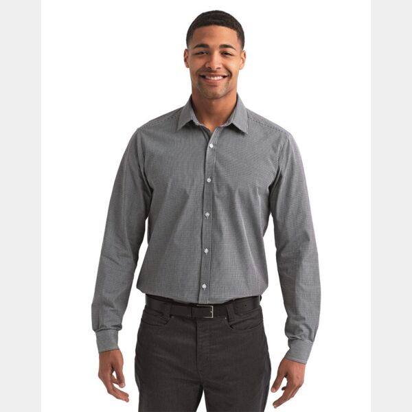 Men's Microcheck Gingham Cotton Shirt Thumbnail