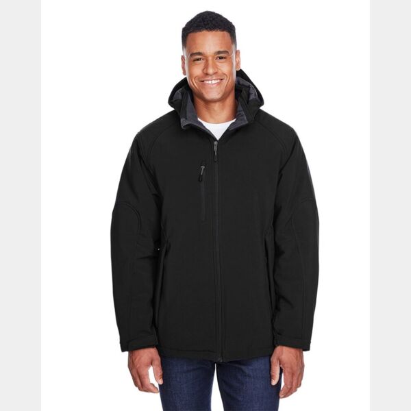 Men's Glacier Insulated Three-Layer Fleece Soft Shell Hood Jacket with Detachable Hood Thumbnail