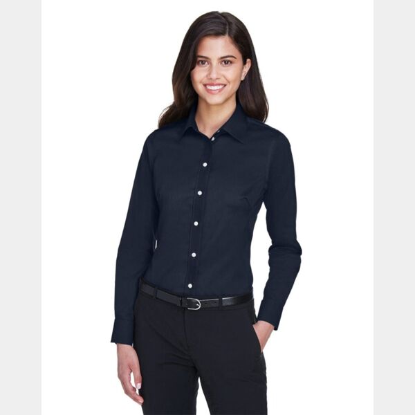 Women's Crown Collection® Solid Stretch Twill Woven Dress Shirt Thumbnail
