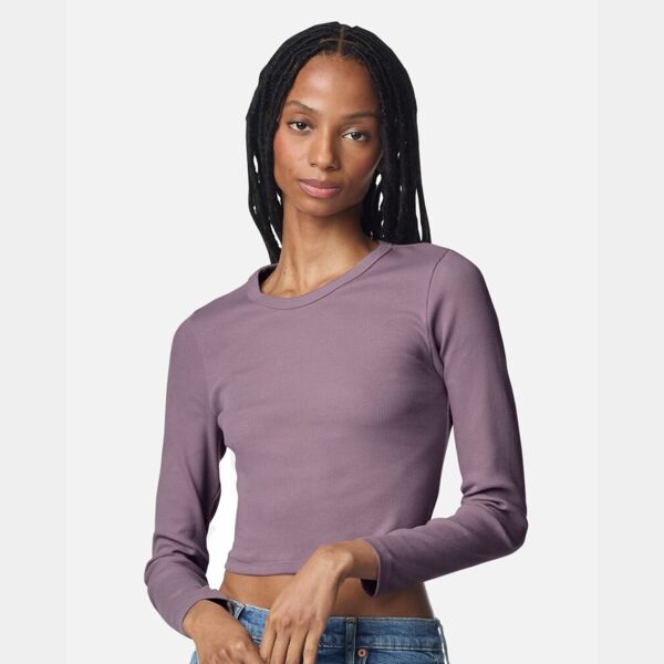 Women's Baby Rib Long Sleeve Cropped Tee Thumbnail
