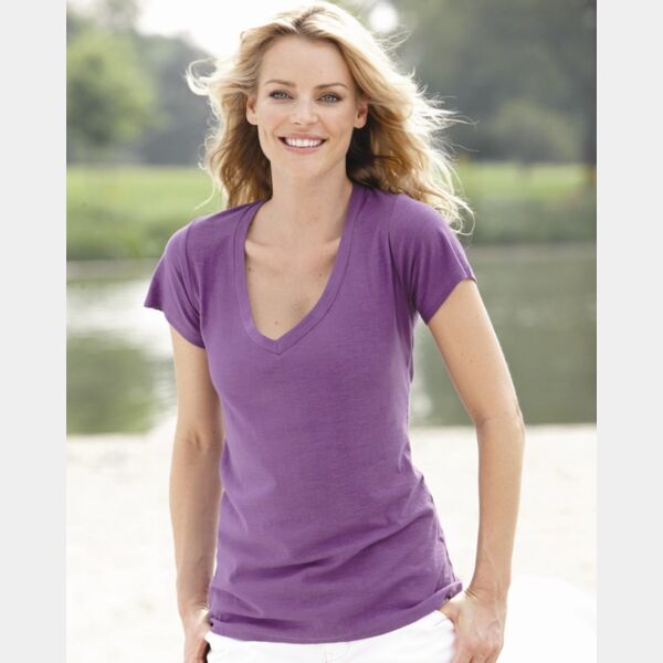 Women's V-Neck Slub T-Shirt Thumbnail