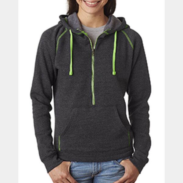 Ladies' Triblend Half-Zip Fleece Hood Thumbnail