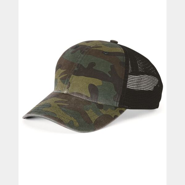 Garment Washed Printed Trucker Cap Thumbnail
