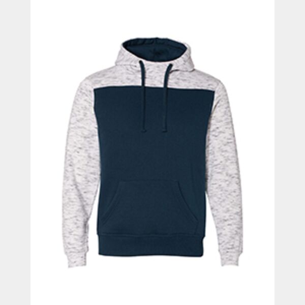 Adult Melange Color Blocked Hooded Sweatshirt Thumbnail