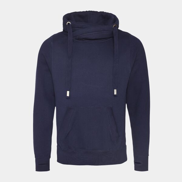 Men's Heavyweight Cross Over Neck Hooded Sweatshirt Thumbnail