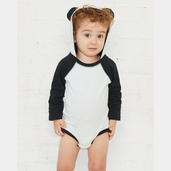 Infant Fine Jersey Character Hooded Long Sleeve Bodysuit with Ears Thumbnail