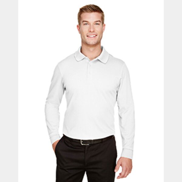 CrownLux Performance® Tall Plaited Long Sleeve Polo Thumbnail