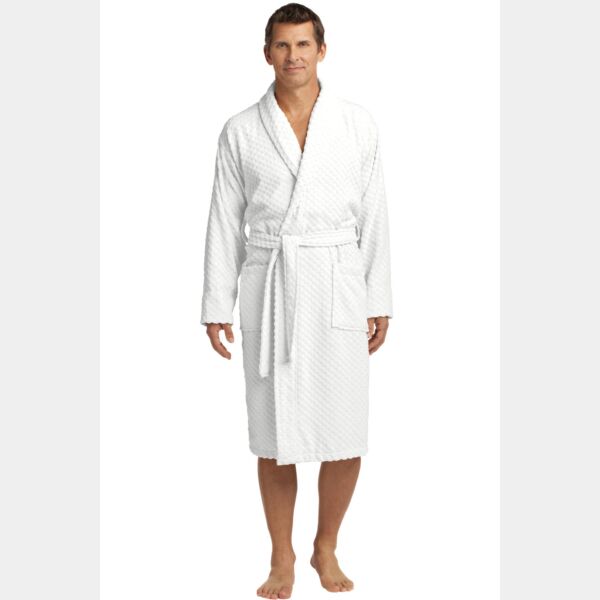 Checkered Terry Shawl Collar Robe Thumbnail