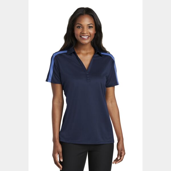 Ladies Silk Touch™ Performance Colorblock Stripe Polo Thumbnail