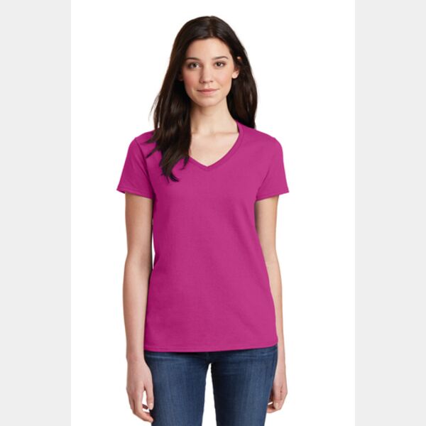 Ladies Heavy Cotton ™ 100% Cotton V Neck T Shirt Thumbnail