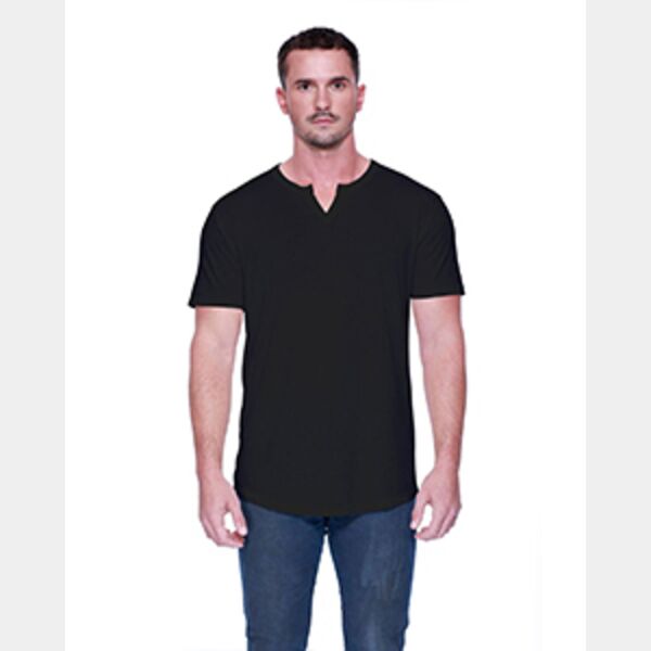 Men's 4.3 oz., CVC  Slit V-Neck T-Shirt Thumbnail